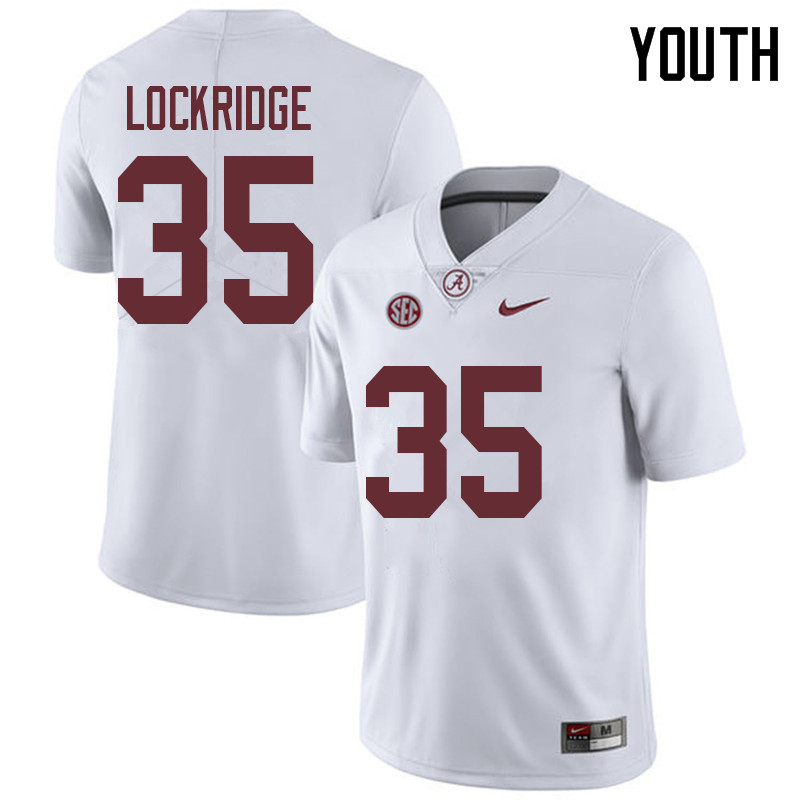 Alabama Crimson Tide Youth De'Marquise Lockridge #35 White NCAA Nike Authentic Stitched 2018 College Football Jersey PD16V84CK